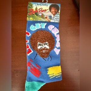 Super fun Socks! Bob Ross Socks!